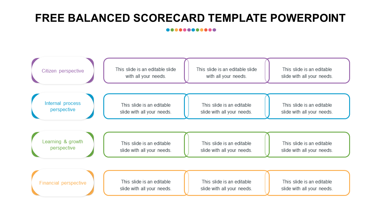 Free balanced scorecard Template PowerPoint Design